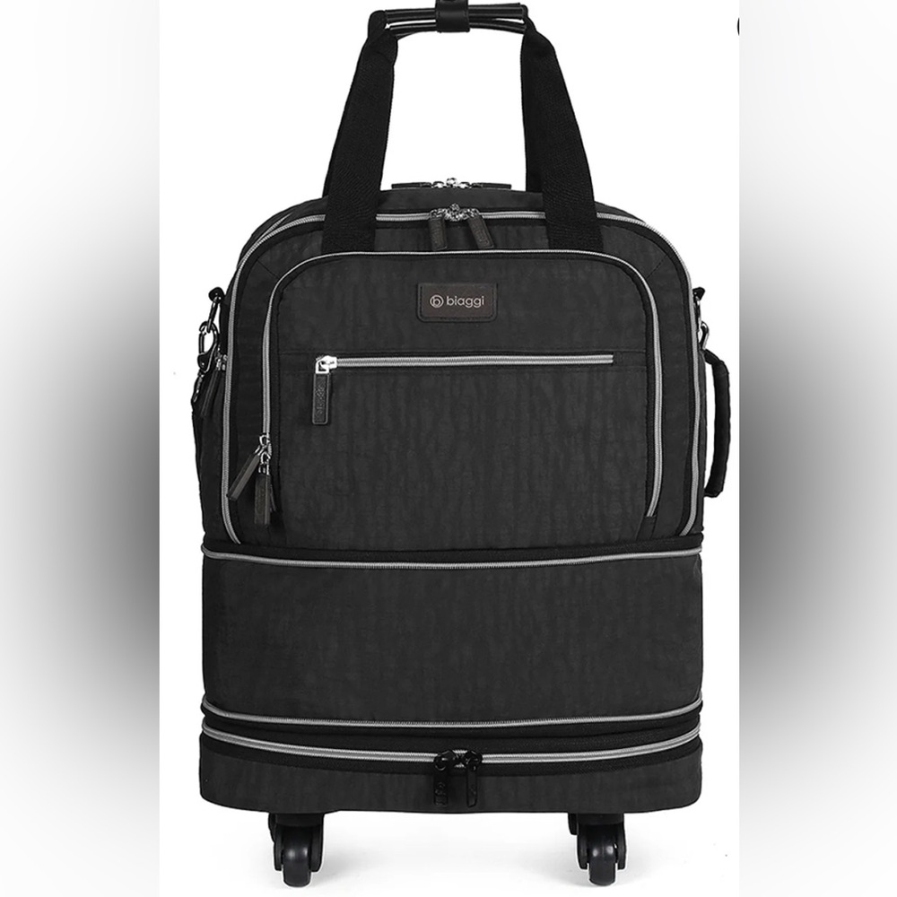 Black Biaggi zipsak Folding Luggage - Underseat and carry on - expandable